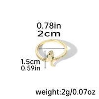 Copper 18K Gold Plated Cute Inlay Bear Snake Bee Zircon Open Rings sku image 2