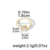 Copper 18K Gold Plated Cute Inlay Bear Snake Bee Zircon Open Rings sku image 3