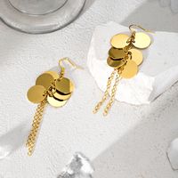 1 Pair Simple Style Classic Style Solid Color Plating 304 Stainless Steel 14K Gold Plated Drop Earrings main image 1