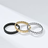 Simple Style Classic Style Commute Geometric 304 Stainless Steel Titanium Steel Inlay Rhinestones 18K Gold Plated Unisex Rings main image 1