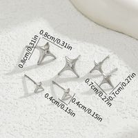 1 Set Simple Style Star Inlay Copper Zircon Gold Plated Ear Studs main image 2