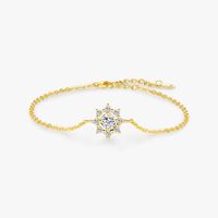 Sterling Silver 14K Gold Plated IG Style Elegant Lady Plating Inlay Anchor Snowflake Moissanite Bracelets main image 8