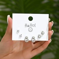 1 Set Basic Modern Style Classic Style Star Moon Bow Knot Inlay Copper Zircon Gold Plated Ear Studs main image 10
