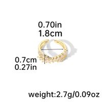 Copper Cute Shiny Inlay Bear Snake Bee Zircon Open Rings sku image 1