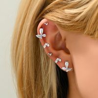 1 Set Simple Style Star Inlay Copper Zircon Gold Plated Ear Studs sku image 19