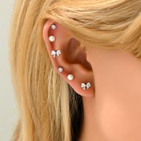 1 Set Simple Style Star Inlay Copper Zircon Gold Plated Ear Studs sku image 4
