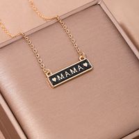 Wholesale Jewelry MAMA Simple Style Letter Heart Shape Alloy Necklace main image 5