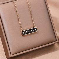 Wholesale Jewelry MAMA Simple Style Letter Heart Shape Alloy Necklace main image 3