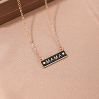Wholesale Jewelry MAMA Simple Style Letter Heart Shape Alloy Necklace sku image 1
