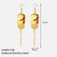 1 Pair Simple Style Classic Style Solid Color Plating 304 Stainless Steel 14K Gold Plated Drop Earrings sku image 1