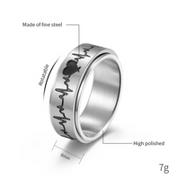 Simple Style Electrocardiogram 304 Stainless Steel 18K Gold Plated Rings Anxiety Ring In Bulk main image 2