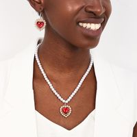 Einfacher Stil Klassischer Stil Herzform Legierung Inlay Künstliche Perlen Harz Frau Schmuck-Set main image 5