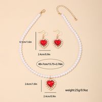 Einfacher Stil Klassischer Stil Herzform Legierung Inlay Künstliche Perlen Harz Frau Schmuck-Set main image 4