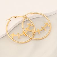1 Pair Simple Style Commute Heart Shape Flower Butterfly Hollow Out 304 Stainless Steel 18K Gold Plated Earrings main image 5
