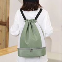 Waterproof Solid Color Casual Holiday Drawstring Backpack sku image 7