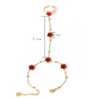 IG Style Simple Style Flower 304 Stainless Steel 18K Gold Plated Acrylic Shell Bracelets In Bulk main image 2