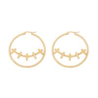 1 Pair Simple Style Commute Heart Shape Flower Butterfly Hollow Out 304 Stainless Steel 18K Gold Plated Earrings sku image 4