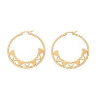 1 Pair Simple Style Commute Heart Shape Flower Butterfly Hollow Out 304 Stainless Steel 18K Gold Plated Earrings sku image 5