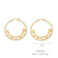 1 Pair Simple Style Commute Heart Shape Flower Butterfly Hollow Out 304 Stainless Steel 18K Gold Plated Earrings main image 2