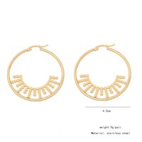 1 Pair Simple Style Commute Heart Shape Flower Butterfly Hollow Out 304 Stainless Steel 18K Gold Plated Earrings main image 3