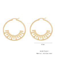 1 Paire Style Simple Commuer Forme De Cœur Fleur Papillon Évider Acier Inoxydable 304 Plaqué Or 18K Des Boucles D'Oreilles main image 3