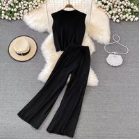 Holiday Daily Women's Simple Style Solid Color Polyester Pants Sets Pants Sets main image 5