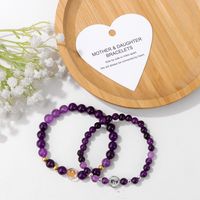 Elegant MAMA Simple Style Round Heart Shape Stone Beaded Mother'S Day Women's Bracelets main image 4