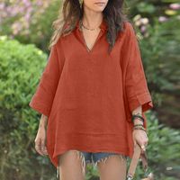 Women's T-shirt Half Sleeve Blouses Streetwear Solid Color main image 5