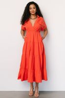 Women's Princess Dress Streetwear V Neck Ruffles Short Sleeve Solid Color Maxi Long Dress Daily main image 5
