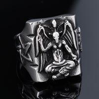 Gothic Hip-Hop Punk Geometric 304 Stainless Steel Titanium Steel Men's Rings main image 4