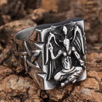 Gothic Hip-Hop Punk Geometric 304 Stainless Steel Titanium Steel Men's Rings main image 9