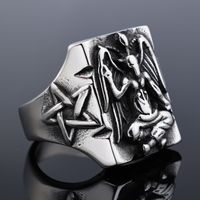Gothic Hip-Hop Punk Geometric 304 Stainless Steel Titanium Steel Men's Rings main image 7