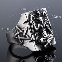 Gothic Hip-Hop Punk Geometric 304 Stainless Steel Titanium Steel Men's Rings main image 2