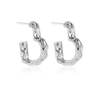 1 Pair Basic Simple Style Classic Style Irregular Solid Color Iron Silver Plated Earrings main image 1