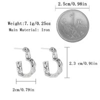 1 Pair Basic Simple Style Classic Style Irregular Solid Color Iron Silver Plated Earrings main image 2