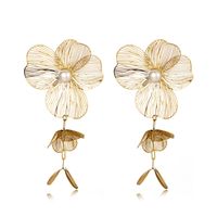 1 Pair Vintage Style Flower Plating 304 Stainless Steel 14K Gold Plated main image 5