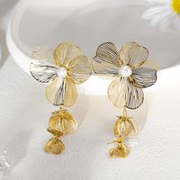 1 Pair Vintage Style Flower Plating 304 Stainless Steel 14K Gold Plated main image 4