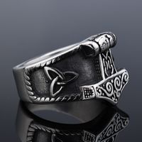 Hip-Hop Streetwear Geometric 304 Stainless Steel Carving Men's Rings main image 5