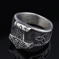 Hip-Hop Streetwear Geometric 304 Stainless Steel Carving Men's Rings main image 7