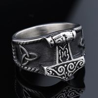 Hip-Hop Streetwear Geometric 304 Stainless Steel Carving Men's Rings main image 9