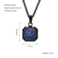 304 Stainless Steel Casual Simple Style Plating Geometric Natural Stone Pendant Necklace sku image 11