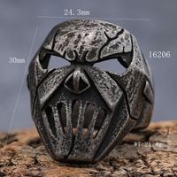 Hip-Hop Streetwear Skull 304 Stainless Steel Carving Men's Rings main image 2