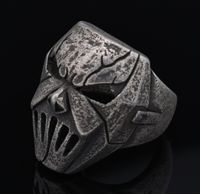 Hip-Hop Streetwear Skull 304 Stainless Steel Carving Men's Rings main image 4