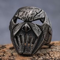 Hip-Hop Streetwear Skull 304 Stainless Steel Carving Men's Rings main image 1