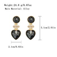 1 Pair Simple Style Classic Style Heart Shape Plating Inlay Alloy Rhinestones Gold Plated Drop Earrings main image 4