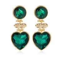 1 Pair Simple Style Classic Style Heart Shape Plating Inlay Alloy Rhinestones Gold Plated Drop Earrings sku image 4