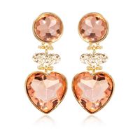 1 Pair Simple Style Classic Style Heart Shape Plating Inlay Alloy Rhinestones Gold Plated Drop Earrings sku image 5