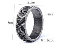 Hip-Hop Streetwear Solid Color 304 Stainless Steel Carving Men's Rings main image 2