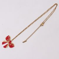 Stainless Steel Glass Casual Elegant Braid Bow Knot Pendant Necklace main image 4