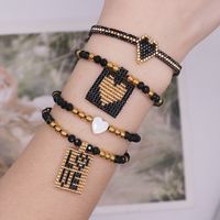 Hip Hop Einfacher Stil Brief Herzform Künstlicher Kristall Glas Stricken Frau Armbänder main image 8